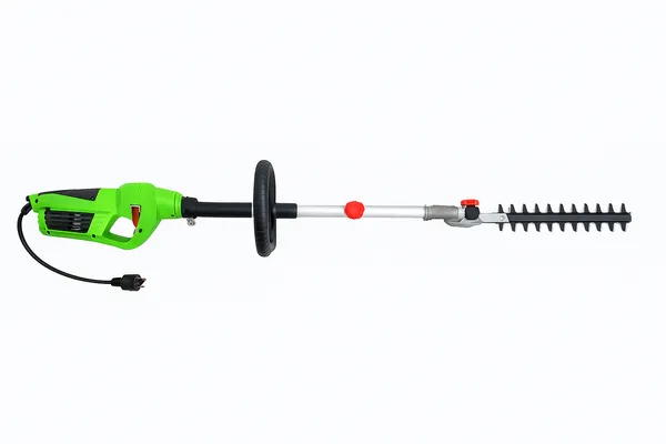 Elektrinės teleskopinės gyvatvorių žirklės Florabest FHL 900 F5 su ilgu kotu ir sukiojama pjovimo galva, skirtos aukštoms gyvatvorėms karpyti